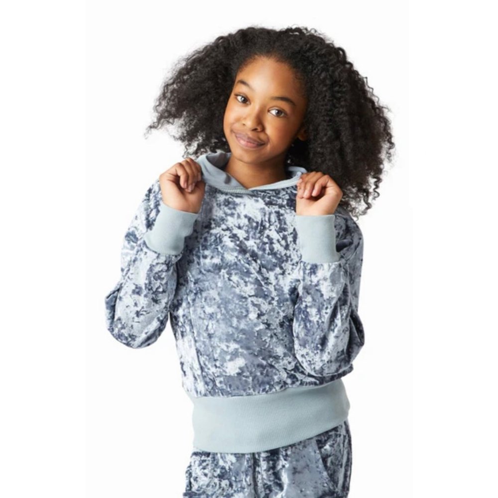 Habitual Girls Marley Velour Crushed Velvet Knit Sweatshirt NEW
